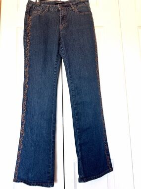 ♥️Hello Gorgeous! Roz & Ali Embroidered Embellished Jeans SZ 10
